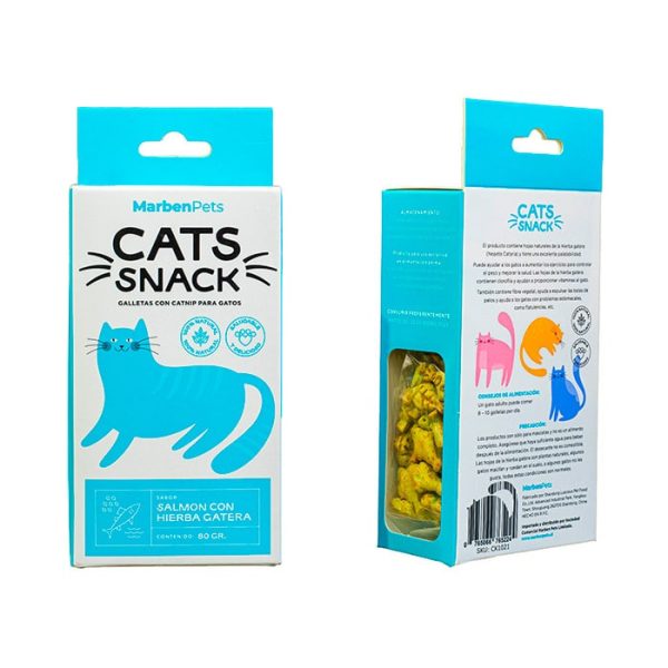 CATS SNACK GALLETAS SALMÓN Y HIERBA GATERA