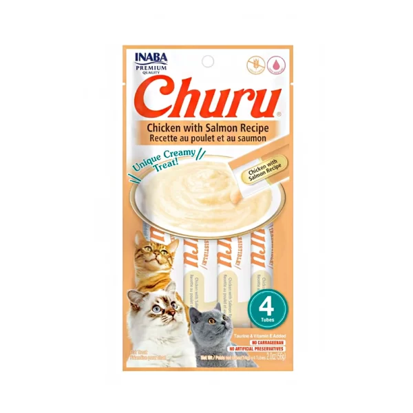 SNACK CHURU POLLO SALMÓN PARA GATOS