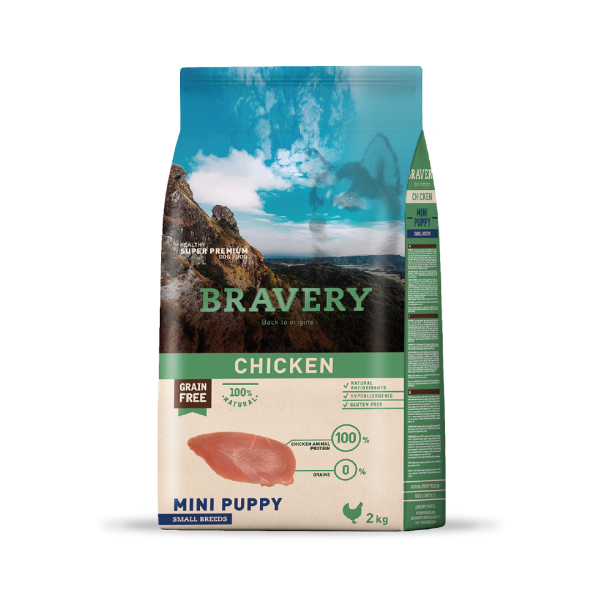 BRAVERY MINI PUPPY POLLO 2 KG