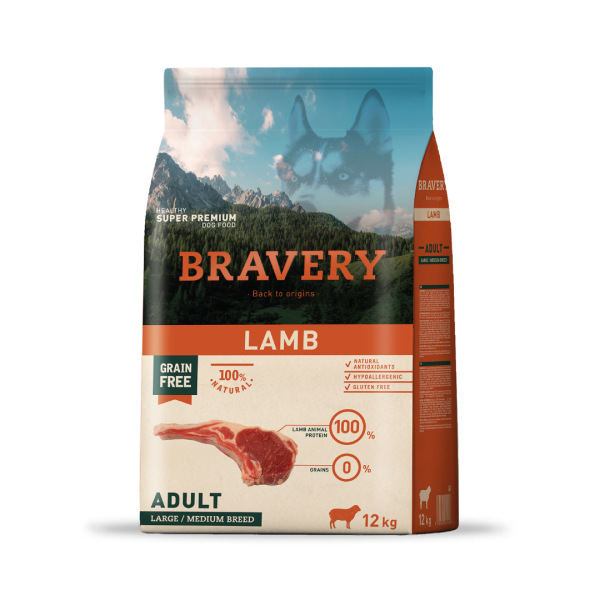 BRAVERY ADULTO MEDIANA/GRANDE CORDERO 12 KG