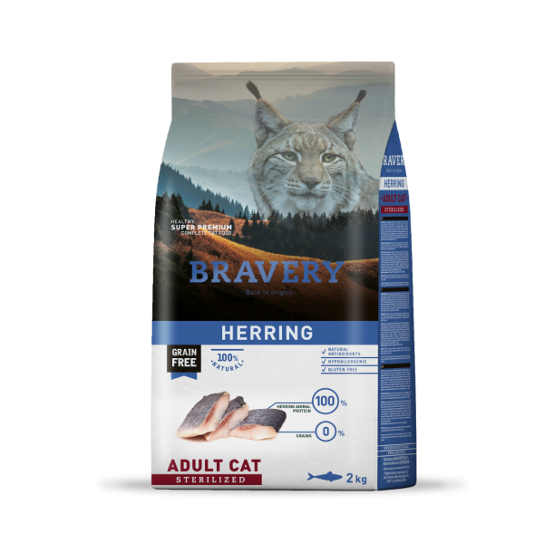 BRAVERY GATO ADULTO ESTERILIZADO HERRING 2kg
