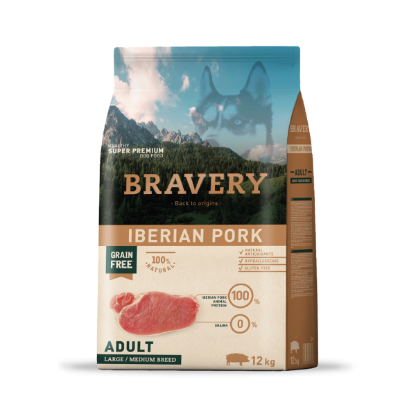 BRAVERY ADULTO MEDIANA/GRANDE CERDO 12 KG