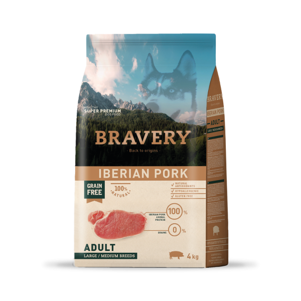 BRAVERY ADULTO MEDIANA/GRANDE CERDO 4KG