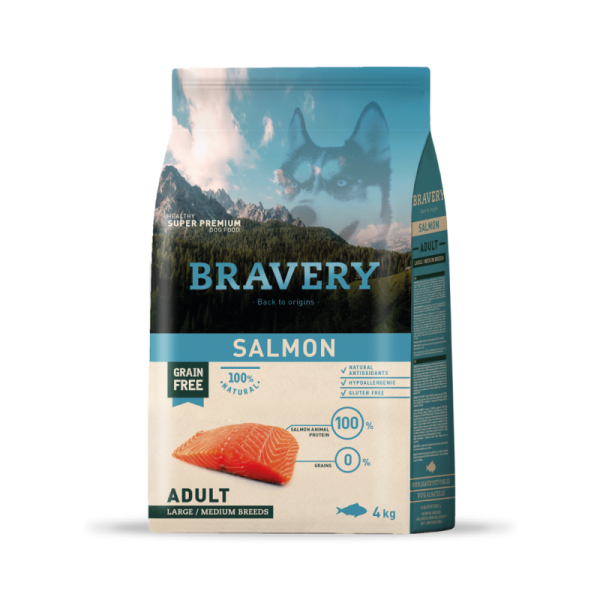 BRAVERY ADULTO MEDIANA/GRANDE SALMON 4KG