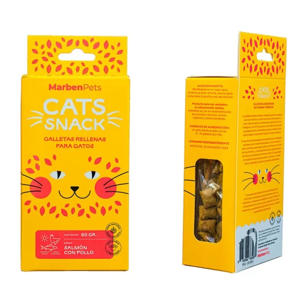CATS SNACK RELLENAS SALMÓN CON POLLO 80gr