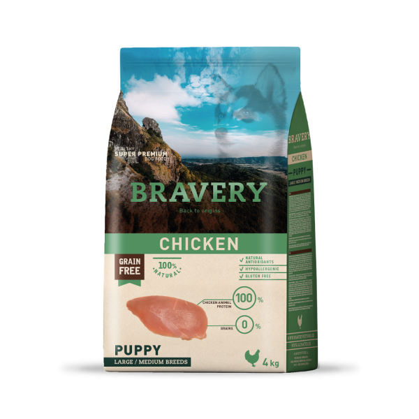 BRAVERY PUPPY MEDIANA/GRANDE POLLO 4KG