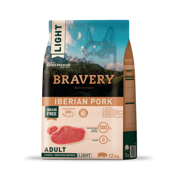 BRAVERY CERDO LIGHT ADULTO RAZA MEDIANA/GRANDE 12KG