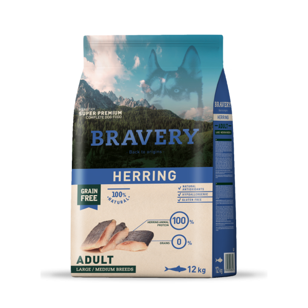 BRAVERY ADULTO MEDIANA/GRANDE HERRING 12KG